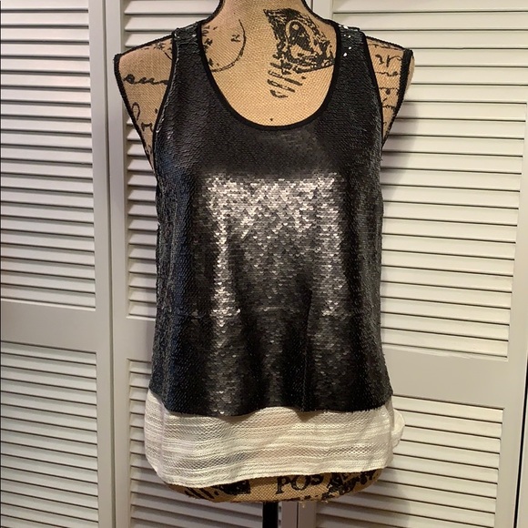 Sachin + Babi black sequined NWT tank top - Picture 1 of 8